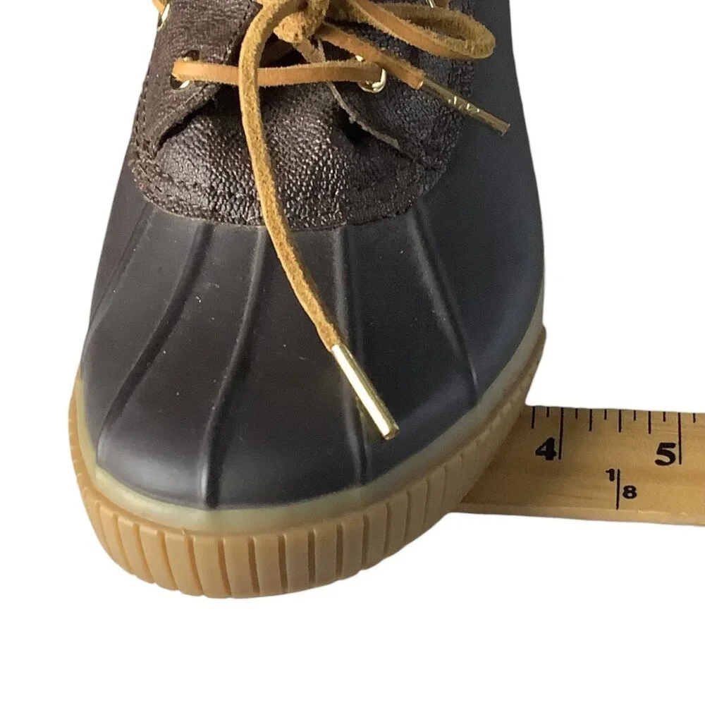 Michael Kors Womens Duck Shoes‎ Brown Rubber Sole Lace Up Size 8 Sturdy Outdoor